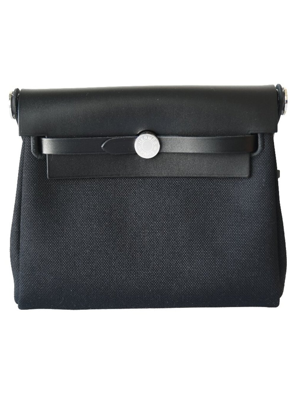 Hermes Mini Herbag Palladium Hardware Black